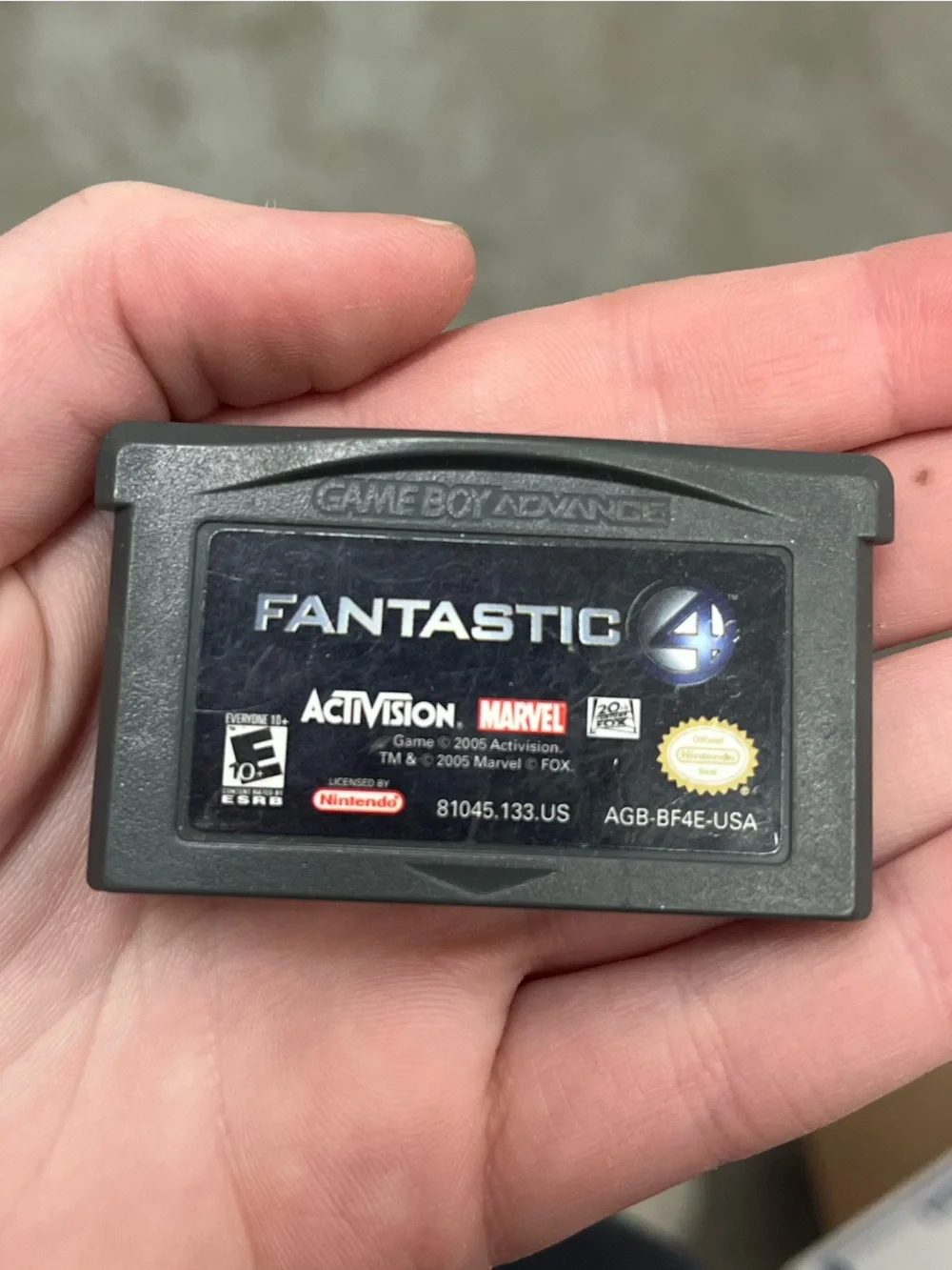 Nintendo Game Boy Advance Cartridge - Gray/Black Fantastic Four